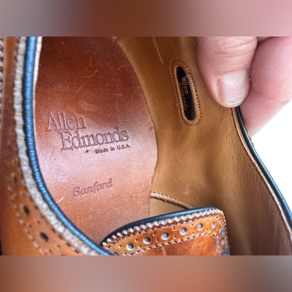 Allen Edmonds Sanford Men\'s Dress Shoes Brown Leather Size 9.5 D main image 11